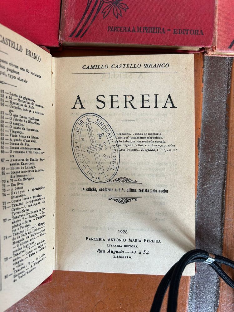 Lote livros raros de Camilo Castelo Branco - Obras