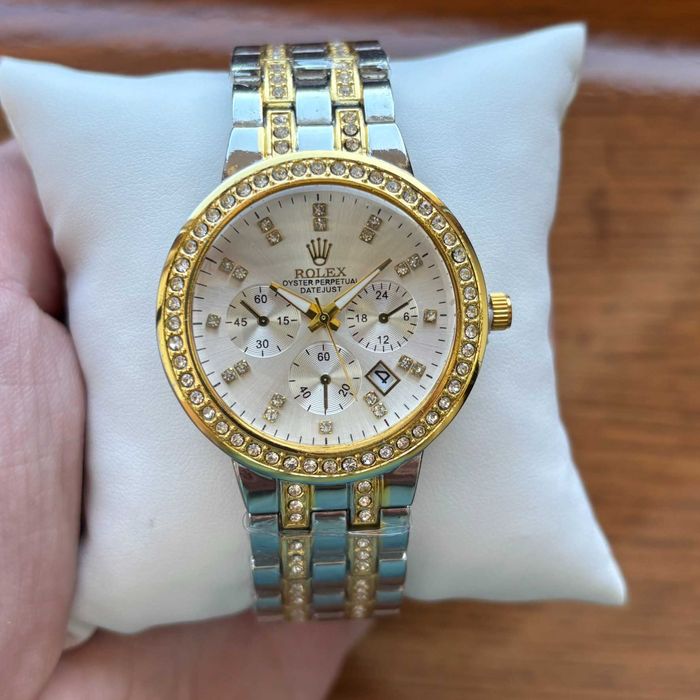 Хіт! Жіночий годинник Rolex на браслеті комбінованого кольору