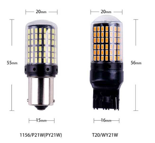 Автомобільні LED лампи білі, жовті, червоні 1156,1157 Т20 P21 W