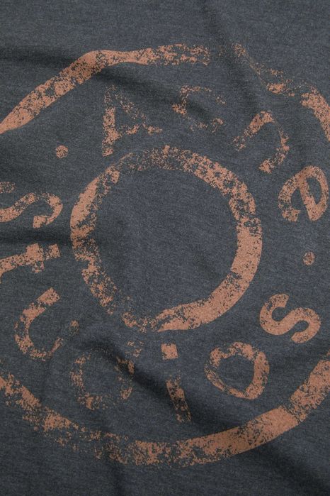 Футболка Acne Studios Distressed Logo Print T-Shirt Black Melange