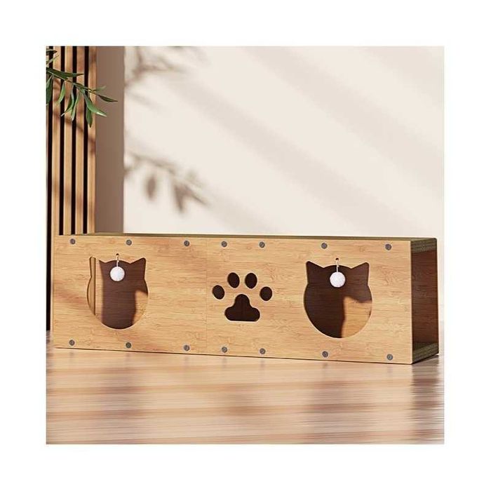 Domek dla kota z drapakiem i zabawką 100x29x30 cm eko legowisko