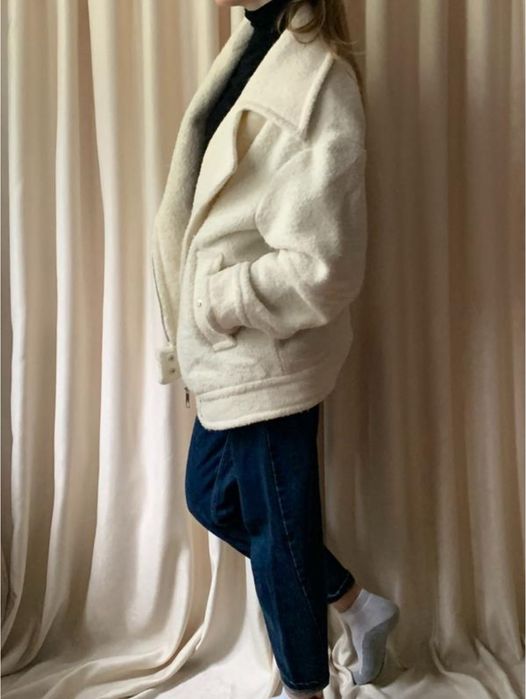 Молочне пальто jafea wool blend jacket від hugo boss L