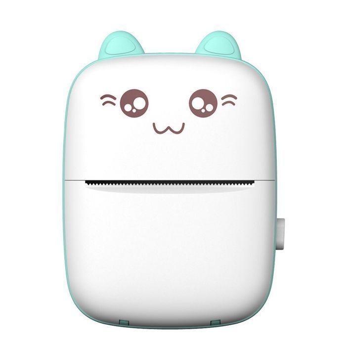 Mini drukarka termiczna do zdjęć, notatek bluetooth biało-niebieska