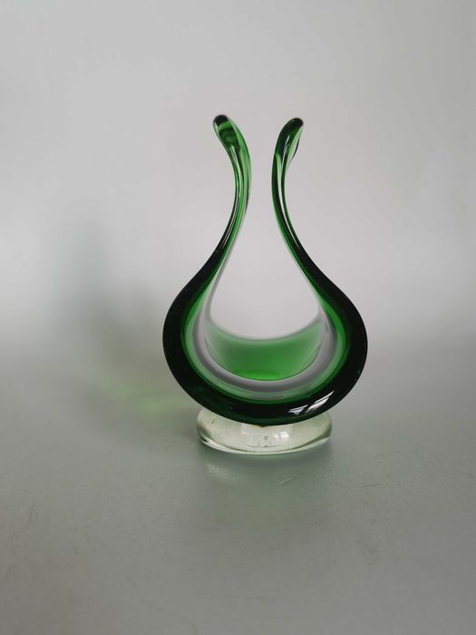 Szklany serwernik vintage projektu Josefa Hospodki PRL