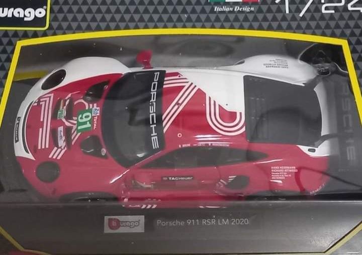 Bburago porsche 911 RSR LM 2020 escala 1/24