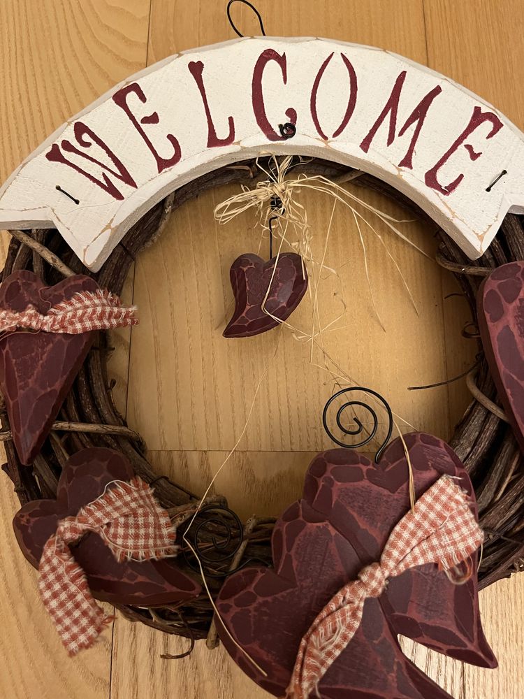 Wieniec na drzwi walentynkowy serca Welcome