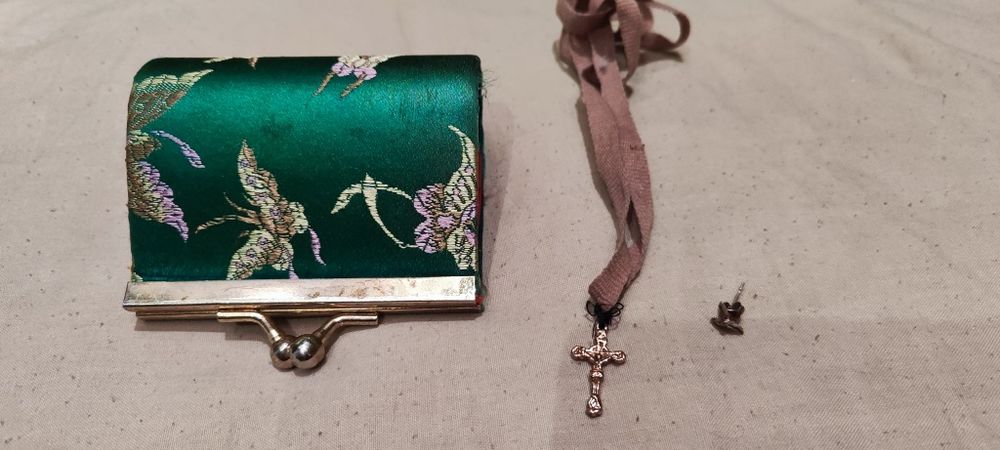 Разом для дівчинки - срібна сережка, позолота крест, гаманець