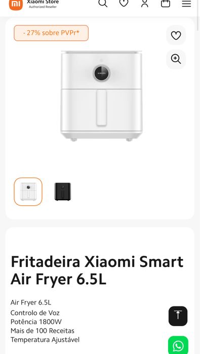 Airfryer Fritadeira Xiaomi Smart Air Fryer 6.5L com utensilios xiaomi