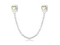 Wiszący Srebrny Koralik Charms Beads Serce Heart Safetychain11
