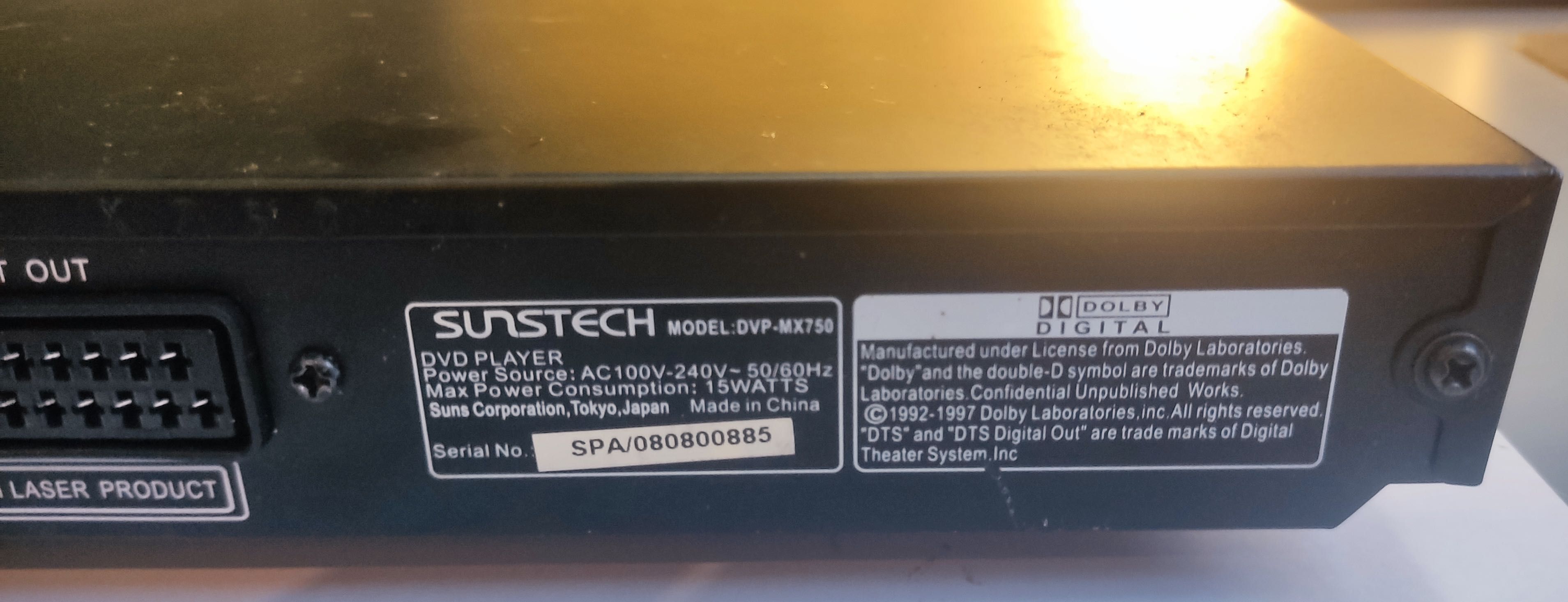 Leitor de DVD Sunstech DVP-MX750