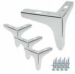 4szt Nóżka meblowa metalowa Kotwica srebrny chrom 10 cm