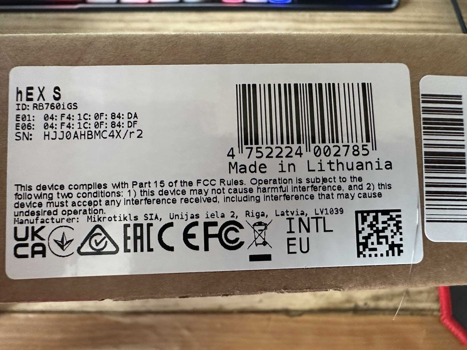Маршрутизатор MikroTik hEX S (RB760iGS)
