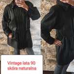 Kurtka skóra naturalna vintage retro lata 90 bufiaste rękawy