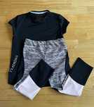 Zestaw sportowy Fitness Do Biegania Bluzka Legginsy Rozmiar XS 34