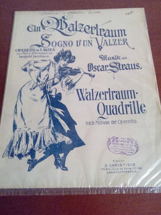 Partitura musical antiga - Oscar Straus.