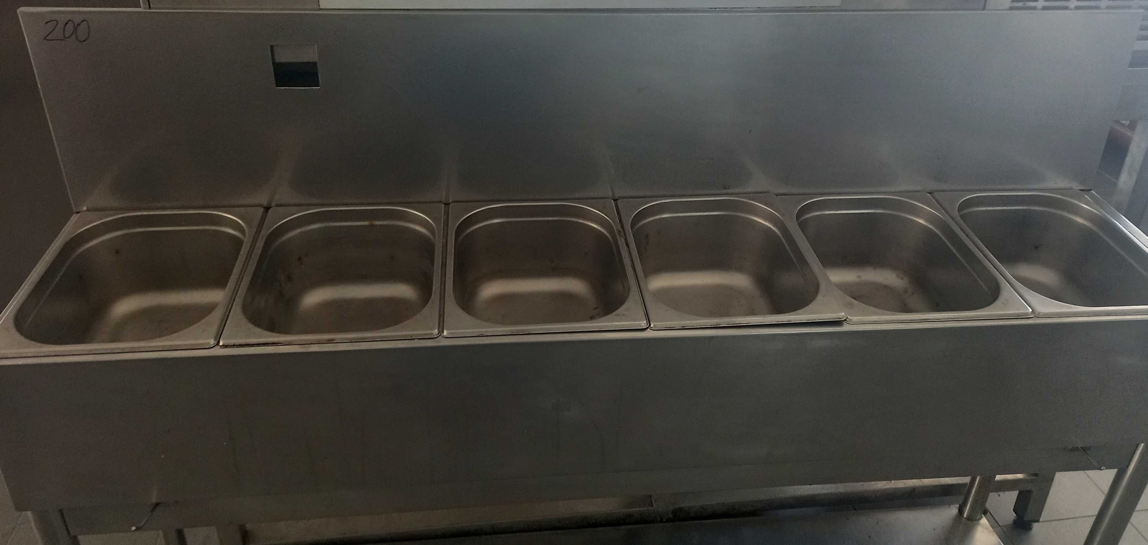Bancada inox com 6 container