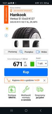 Opony letnie Hankook Ventus S1 Evo3 255/45/19