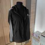 Czarna biała bluza z kapturem adidas unisex XL paski oversize