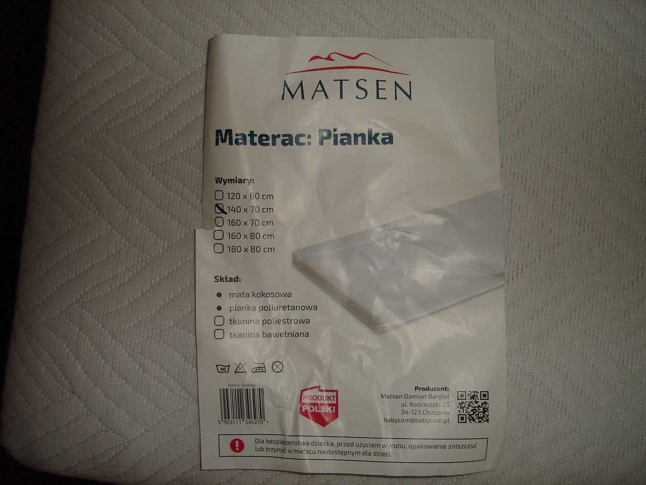 Sprzedam materac do łóżeczka