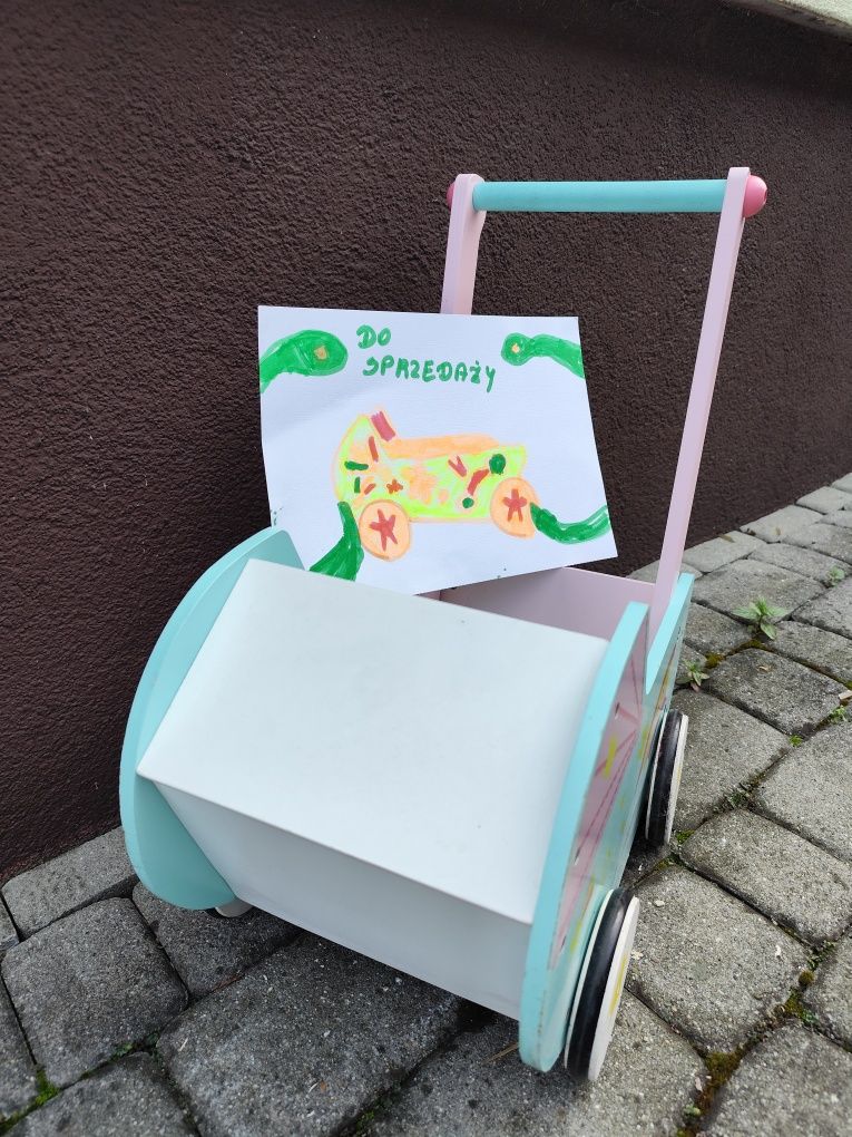 Wózeczek dziecięcy drewniany
