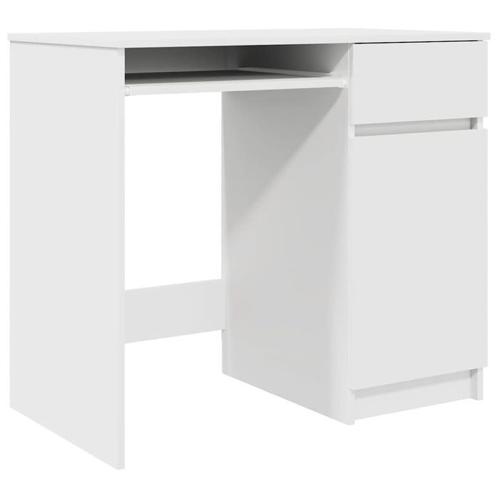 Vidaxl Biurko Białe 86X49X76 Cm Drewno Klejone
