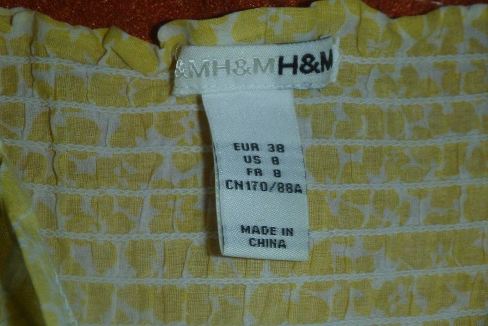 letnia bluzka na ramiączka H&M żółta