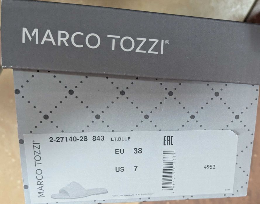 Marco Tozzi klapki jasno niebieskie tozm. 38