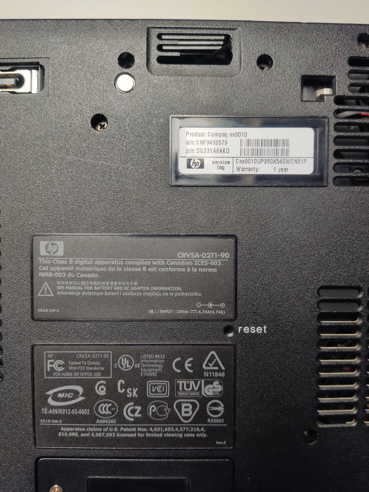 HP Compaq NX9010 - Laptop - na części