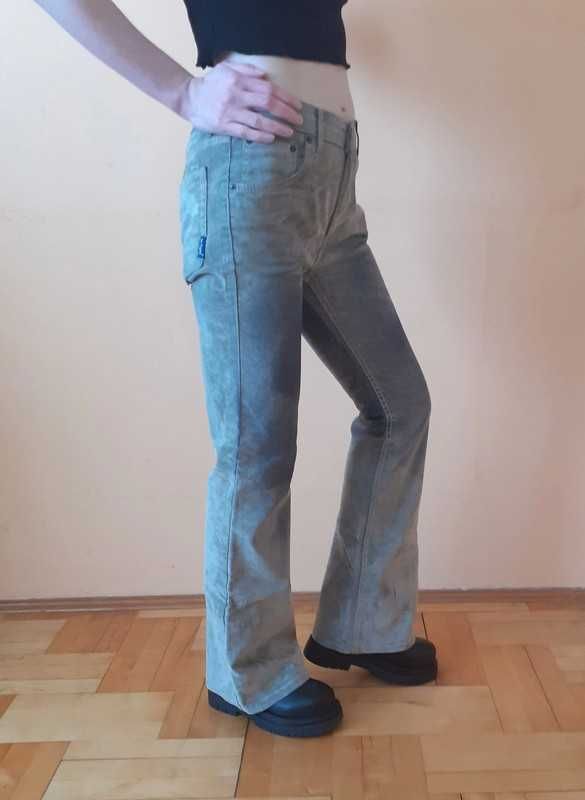 36 Jak nowe dżinsy jeansy spodnie dzwony unikat '90s Y2K vintage retro