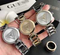 Женские наручные часы браслет Guess кварцевые металлические Гесс Гуесс