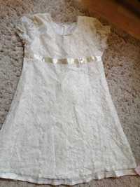 Sukienka dla dziewczynki Coolclub, Smyk, koronka kremowa 152 cm.