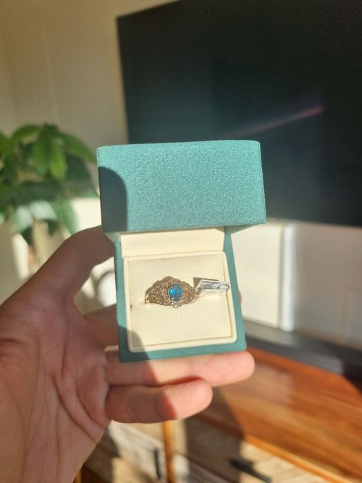 Pierścionek YES złoty 585 - topaz London Blue