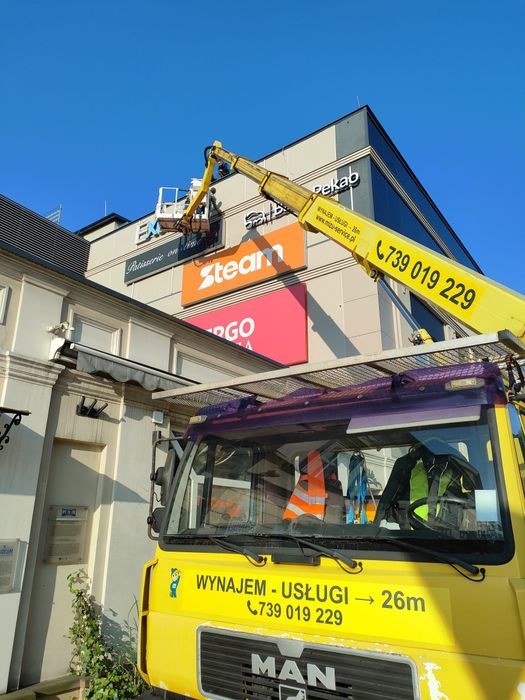 Usługi podnośnikiem koszowym zwyżka podnośnik koszowy wynajem 16-26m