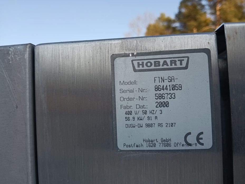 Myjka do pojemnikow skrzynek hobart tunelowa 57kw suszarka