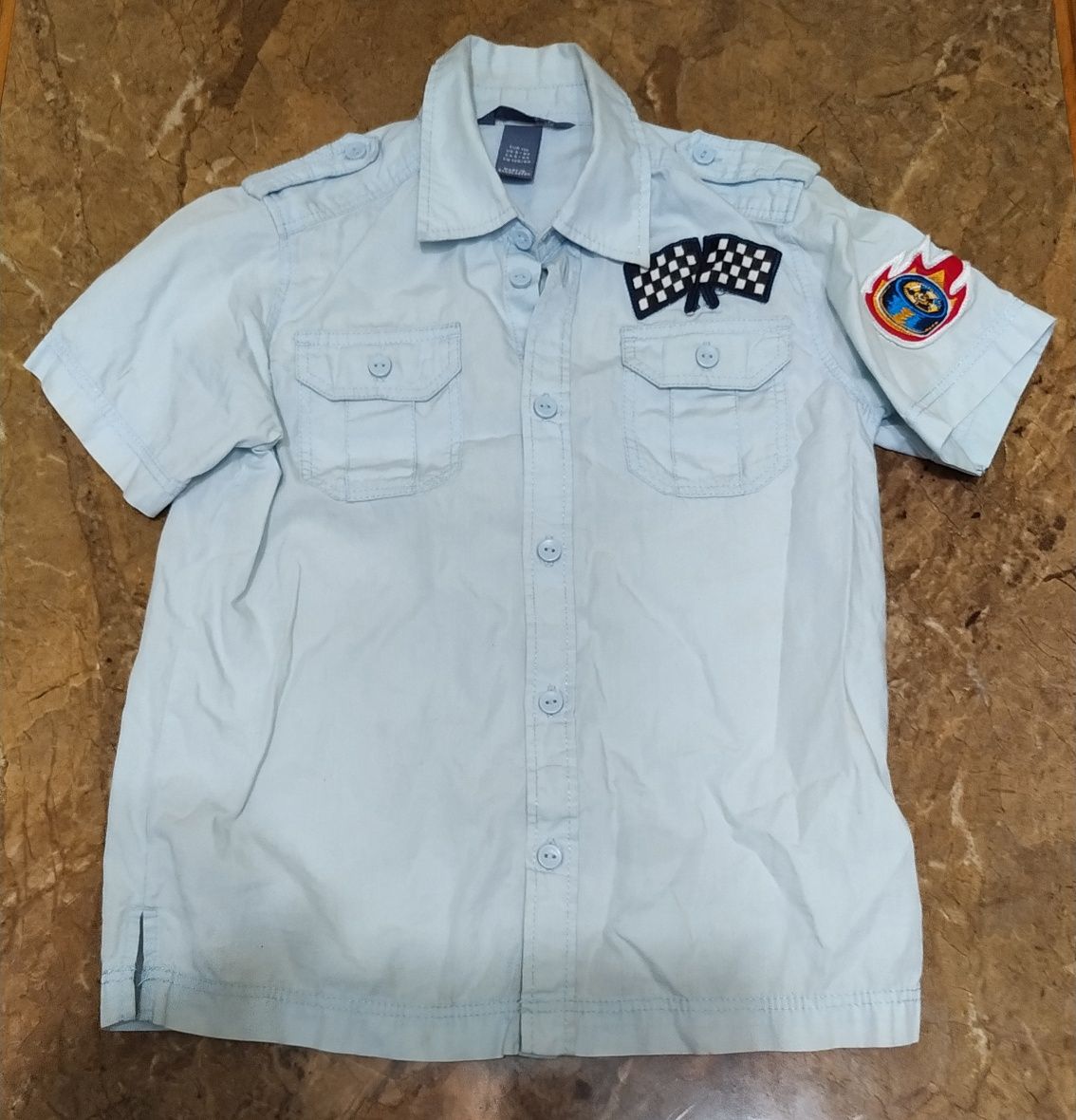 Рубашка "Н&М" для мальчика 116 р. с коротким рукавом, 5-6 лет