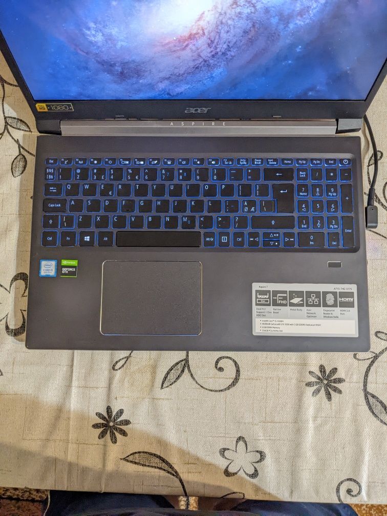 Продам ноутбук Acer Aspire 7 1050 i5-9300h