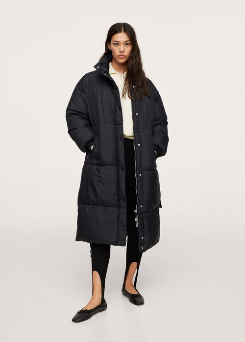 Новий довгий пуховик пальто mango