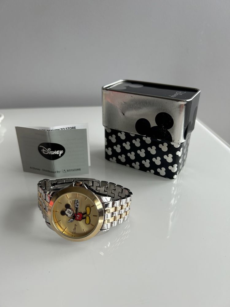 Oryginalny nowy złoty zegarek Disney Mickey limited edition