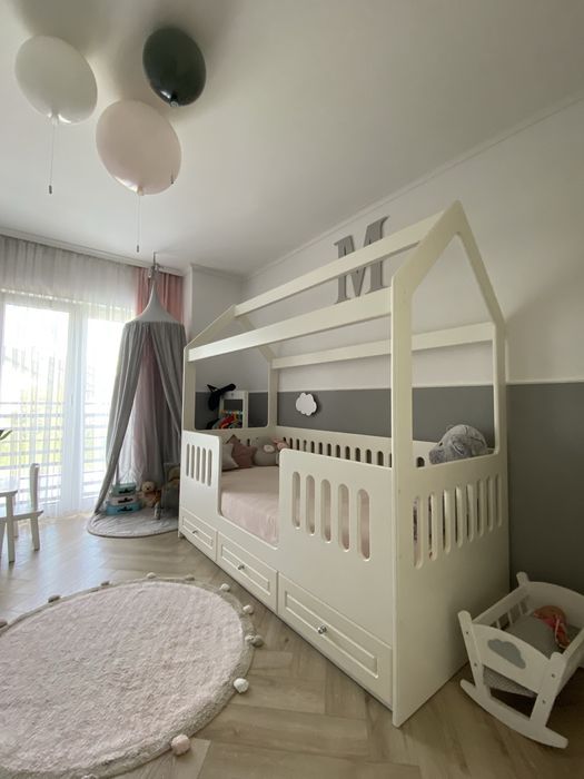 Wieszak szafa drewnina biala gwiazdka