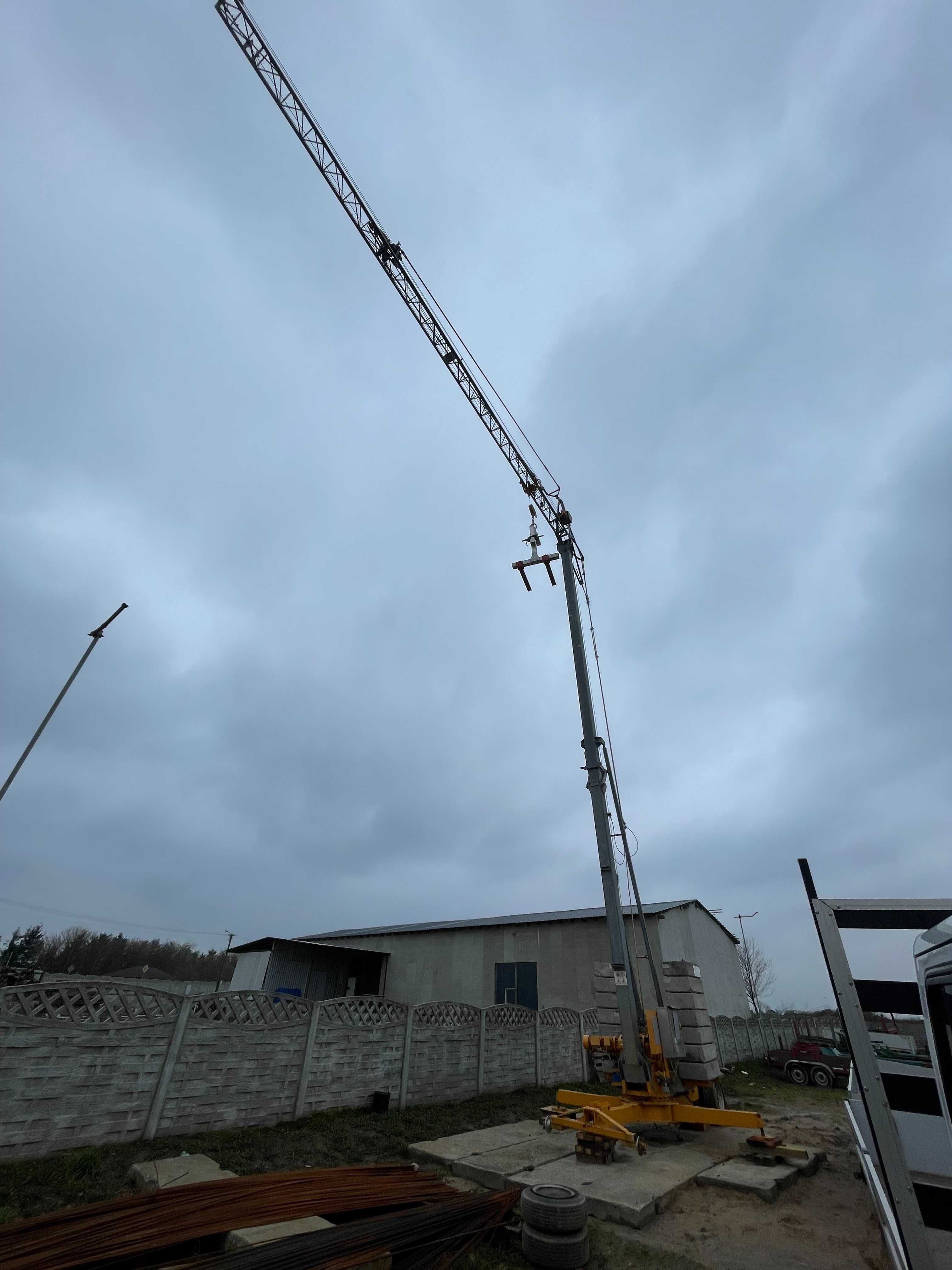 Dźwig żuraw budowlany San Marco 12x12 UDT wciągarka 230V Osie jezdne