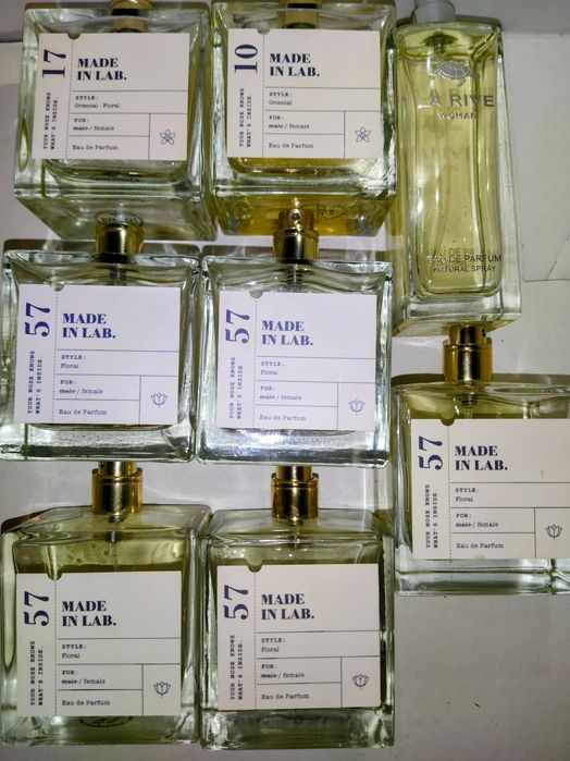 Zestaw perfum La Rive made in lab 10 17 57 razem 8 sztuk około 350 ml