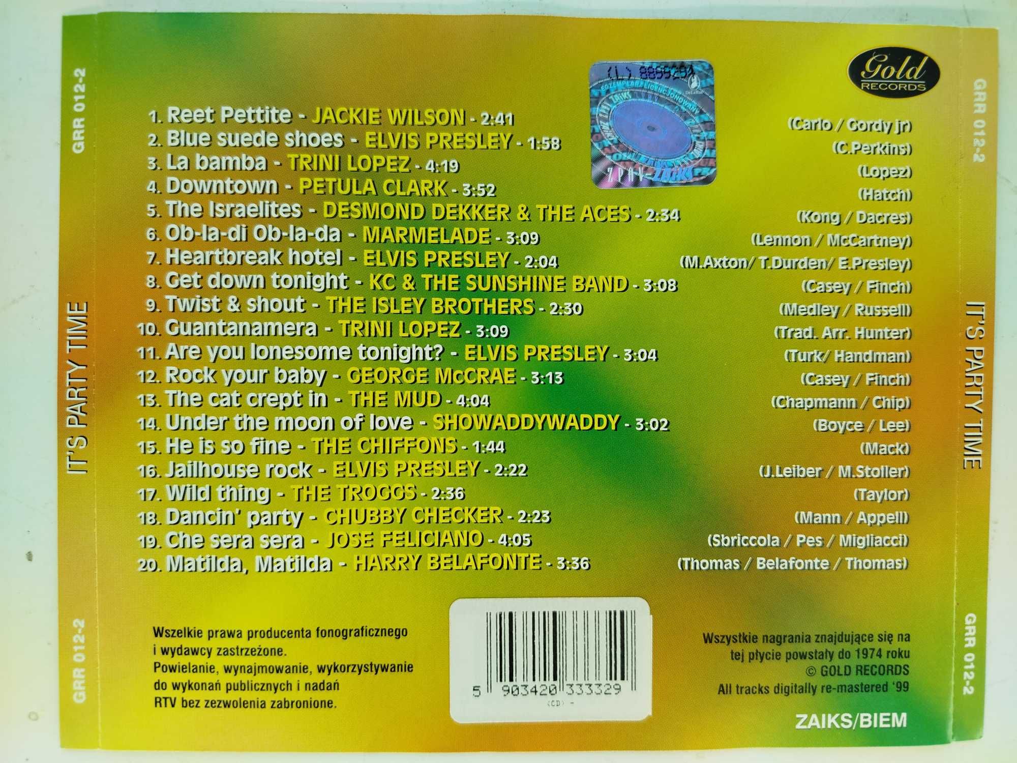 It's Party Time Clark Presley Troggs Mud Checker Lopez Marmelade CD