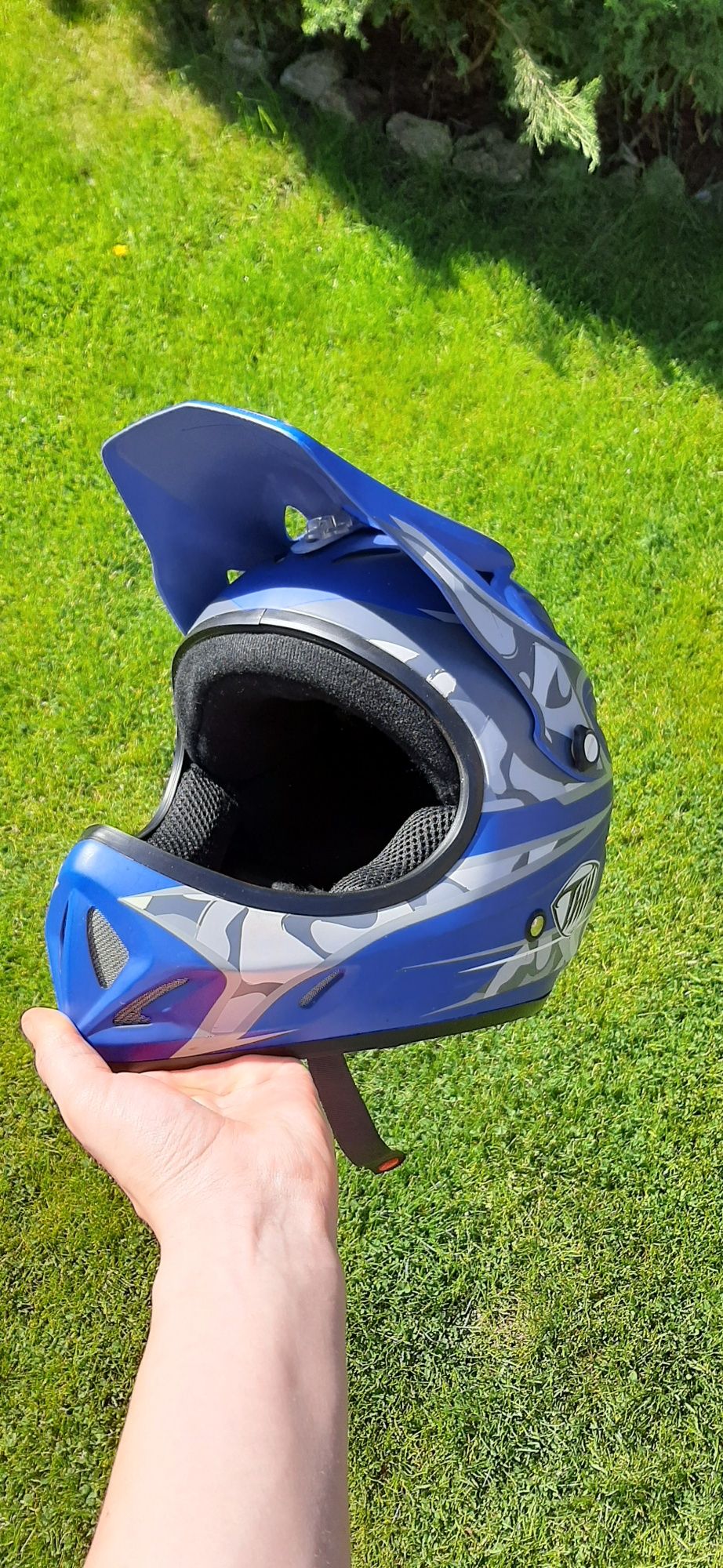 THH Kask cross full face T-40 BLUE/SILVER S