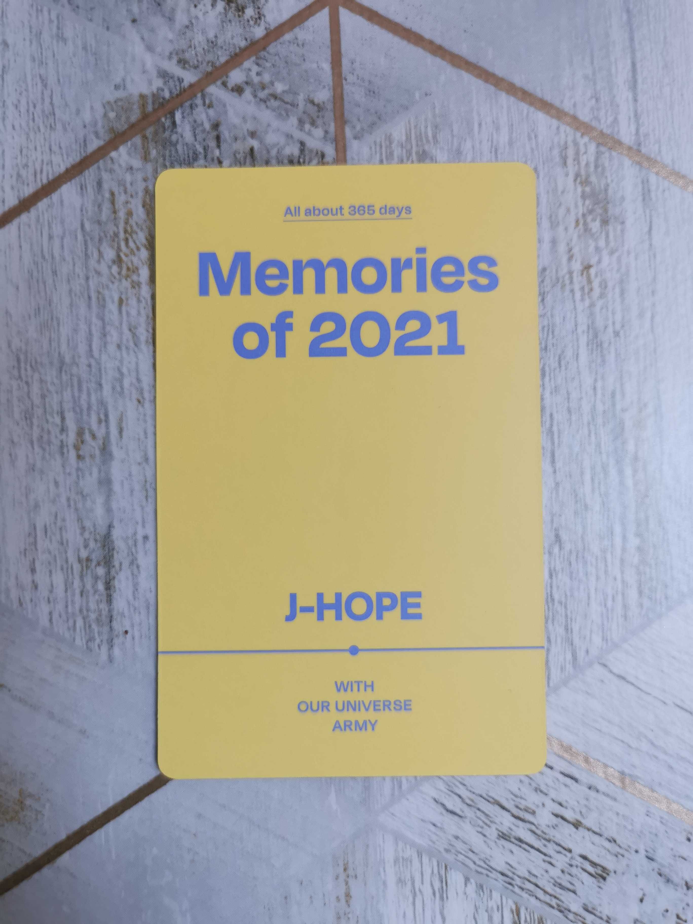 BTS j-hope memories of 2021 bluray photocard
