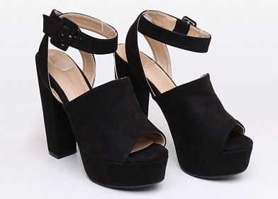 Sandały na słupku buty na platformie koturny 38