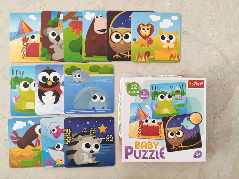 trefl baby puzzle 2+ zwierzęta kształty 24 elementy