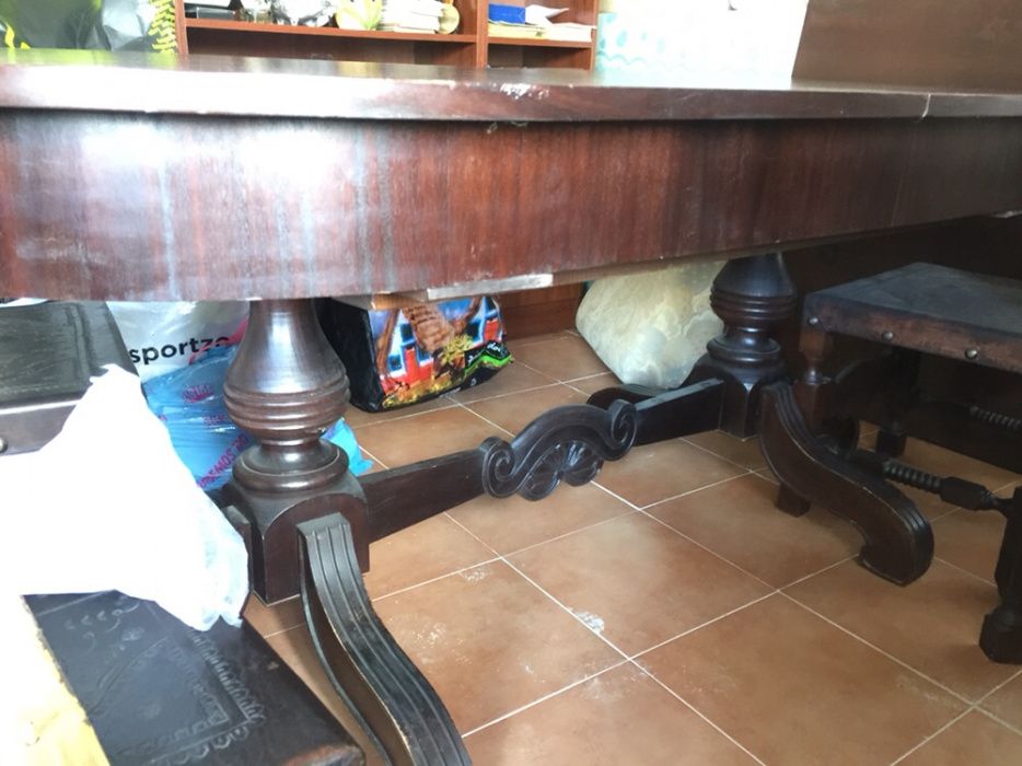 Mesa anos 60 Madeira maciça 2.00x1.00m Estilo Barroco