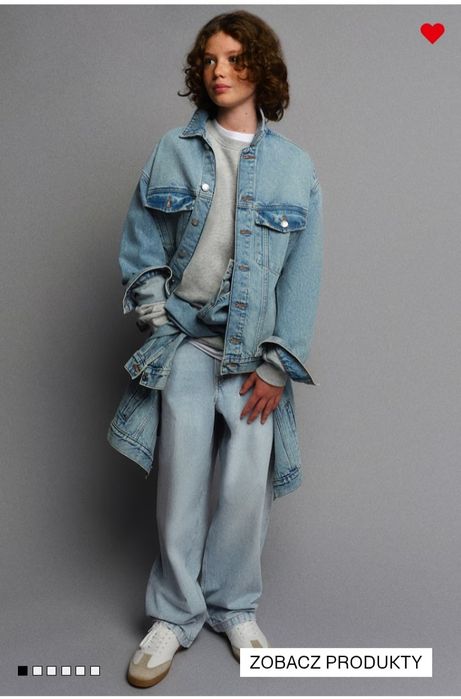 Jeansy baggy chlopiec 146 hm
