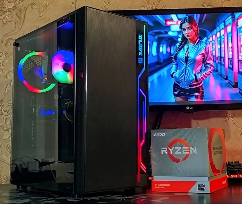 GTX1080/ Ryzen 5 3600/ 16Gb DDR4 s-AM4 игровой компьютер ПК