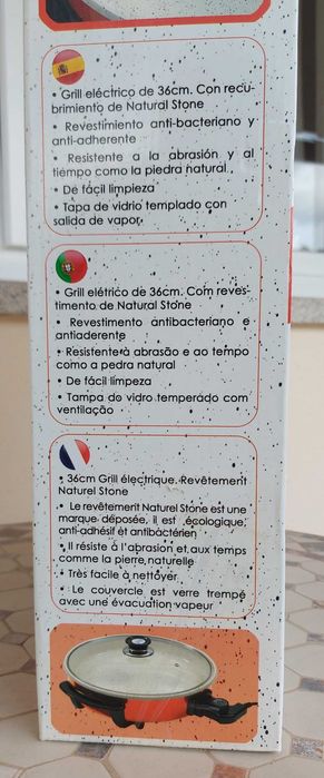 Grelhador Cerâmico Elétrico, Natural Stone - NOVO